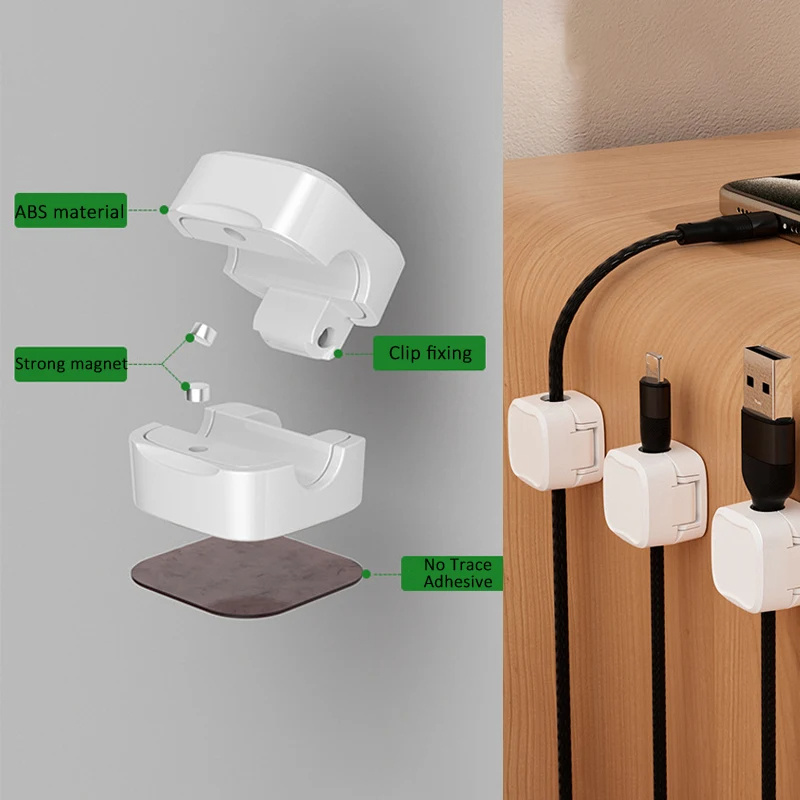 Magnetic Cable Clip Under Desk Cable Management Adjustable Cord Holder Wire Organizer And Cable Management Wire Keeper - Image 5